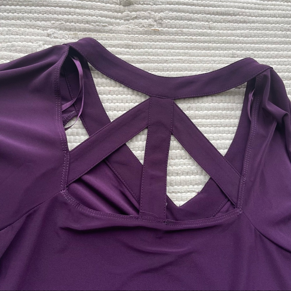 NWT Caged Back Purple Blouse SMALL - Picture 7 of 8